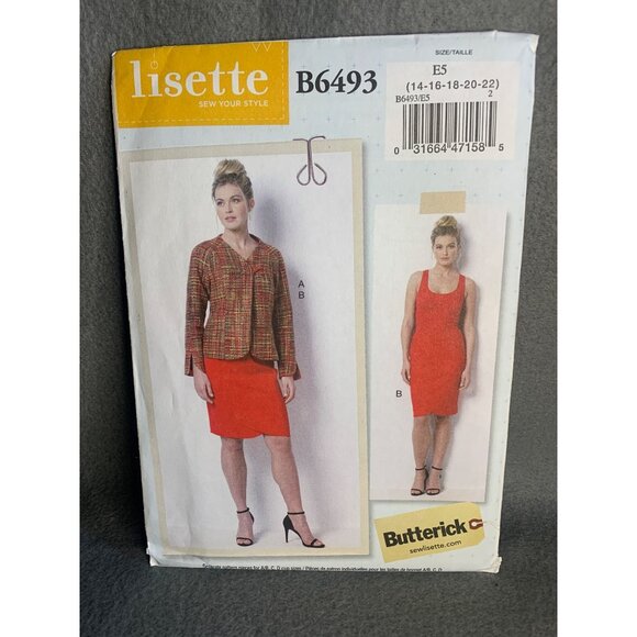 Butterick Misses Jacket Skirt Sewing Pattern sz 14-22 B6493 - uncut - Picture 6 of 6